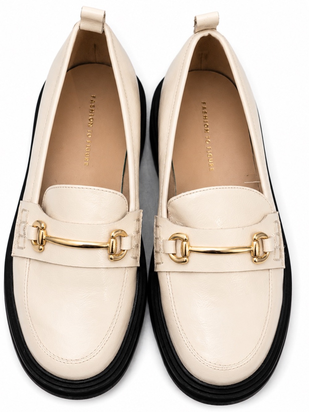 Fashion to Figure Ivory Horsebit Platform Loafers Women’s Size 8 Wide 8W